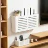 Caixa de Armazenamento para Roteador Montada na Parede Prateleira para Set-top Box WiFi Sem Furos Caixa de Cobertura de Parede Rack Organizador Decorativo
