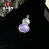 Colar Verde Imperial, Colar em Forma de Cabaça Estilo Chinês, Pingente de Colar de Calcedônia Natural Totalmente Verde Comparável à Ágata Verde Jade