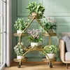 Suporte de Flores Móvel de Múltiplas Camadas com Rodas, Suporte de Vasos de Flores de Chão para Sala de Estar, Varanda Interna, Suporte de Armazenamento de Plantas Verdes de Chão
