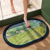 Venta al por mayor transfronteriza nórdica, nueva alfombra absorbente de baño de secado rápido, alfombra antideslizante ovalada para puerta de inodoro con barro de diatomeas