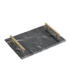 Bandeja de Mármol Natural Estilo Nórdico Tablero de Almacenamiento Organizador de Cosméticos Bandeja de Lujo Ligero Dorada Sensación de Alta Gama Bandeja de Almacenamiento