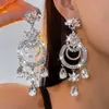 Pendientes Colgantes Redondos con Forma de Gota de Agua Cortados a Diamante con Incrustaciones de Aguja de Plata Pendientes de Estilo Palacio Retro Lujo Accesible Pendientes de Gama Alta