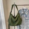 Bolsa de tecido grande com estilo preguiçosa para deslocamento, bolsa transversal unissex, casual, para estudantes universitários, bolsa de ombro simples