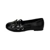 Zapatos Planos Bajos Negros Estilo Francés con Punta Redonda para Mujer, Nuevo Modelo Primavera 2026, Adecuados para Combinar con Faldas, Zapatos Vintage, Elegantes Zapatos Pequeños de Piel