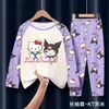 Pijamas infantis primavera e outono, manga longa fina, desenho animado, meninos e meninas, roupas fofas para casa, terno para crianças de médio e grande porte, comércio exterior