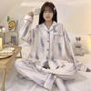 Pijama de burbujas arrugadas de manga larga para primavera y otoño para mujer, lindo dibujo animado de dona, estilo coreano, estilo ins, ropa de casa de una pieza para entrega