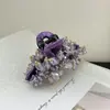 Presilha de Cabelo de Cristal Strass Floral de Luxo Leve Coreana para Penteados Meio Presos, Presilha de Franja Estilo Novo para Mulheres