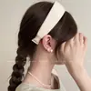 Diadema Ancha de Punto Color Crema Estilo Coreano para Mujer 2025 Nueva Diadema de Corona Alta Completa Tocados