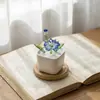 Adornos de Vidrio de Zibo, Macetas de Amapola Artificiales, Flores Conservadas, Ramos de Regalo, Decoraciones de Lujo para el Interior del Coche