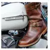 Nuevas botas Martin de estilo europeo y americano para otoño, con cremallera lateral, color liso, para hombre, tacón cuadrado de metal negro, de moda para invierno, punta redonda
