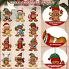 10 Peças da Série Paraquedas do Papai Noel Artesanal de Madeira Decorações para Casa Jardim Presente de Feriado Enfeites Pendurados Madeira Teca
