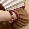 Nueva Pulsera China de Concha de Coco con Cuentas de Cinabrio Traje Diseño Nicho Ins Retro Elegante Combinable Pulsera Antigua