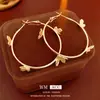 Pendientes de Aro Mariposa de Aguja Plateada Transfronterizos Europeos y Americanos, Pendientes con Estilo Fresco y Elegante, Pendientes Exagerados, Sensación de Gama Alta Nicho