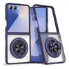 Adequado para Capa de Celular Samsung Z Flip7/6/5 Suporte de Rotação 360 Carregamento Sem Fio Magnético Capa Protetora Transparente Anti-Queda