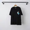 2026 Marca da Moda Nova Ch Cruz Chrome Hearts Sânscrito Patchwork Bordado Resistente Unissex Camiseta Casual de Manga Curta para Casal