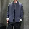 Jaqueta Acolchoada Grossa Retro 2025 Inverno Estilo Chinês Botão Jaqueta Tang Suit Gola Alta Nova Jaqueta Masculina Estilo Chinês