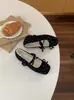 Aumento Oculto de Altura! Sapatos Mary Jane Quadrados Retro Franceses de Bolinhas Outono e Inverno Sapatos de Boca Rasa Sapatilhas com Pelúcia Calçados Femininos