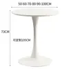 Mesa Redonda Blanca para Uso Doméstico, Mesa de Comedor Sencilla, Mesa y Sillas para Cafetería, Mesa para Reuniones y Recepciones, Mesa Redonda Pequeña de Comedor Tulipán Comercial
