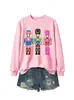 Sudadera casual de manga larga holgada para mujer de Amazon en stock con tres estampados de cascanueces con lentejuelas