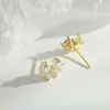 Pendientes de Plata S925 con Circonita de Mariposa Pendientes Lujo Ligero Temperamento Pequeños Alta Calidad Versátiles Exquisitos Moda Mujer