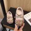 Nuevos Zapatos de Princesa con Lentejuelas para Primavera y Otoño para Niñas Pequeñas, Zapatos Mary Jane para Niños, Zapatos de Cuero de Alta Gama para Niñas