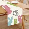 Bandera de Mesa de Lino Conejo de Pascua Hogar Sala de Estar Decoración de Mesa Mantel Balcón Mesa de Café Mantel Tapete Tela Bandera de Té