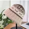 Sombrero de Cubo de Moda Estilo Coreano, Sombrero de Navidad Otoño e Invierno Estilo Fair Isle, Sombrero de Pescador Cuadros Diamante Lisos, Circunferencia de Cabeza Grande, Cara Pequeña
