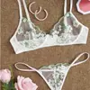 Lencería Sexy Nuevo Conjunto de Dos Piezas de Ropa para el Hogar Europea y Americana Conjunto de Pijama de Encaje de Tres Puntos a la Moda y Cómodo