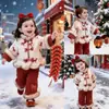 Conjunto Festivo de Roupa para Meninas para Véspera de Ano Novo, Estilo Chinês Novo, Forrado com Lã e Espesso para o Inverno, para Celebrações de Ano Novo e Aniversário, Conjunto de Duas Peças, Estiloso e na Moda