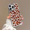 Adequado para Capa de Celular Iphone16Pro, Acrílico Transparente Estampa de Leopardo com Bordas Incrustadas de Diamante, Modelo Feminino Anti-Queda Apple 17