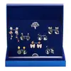 Set Semanal de Aretes de Aguja de Plata S925, Lindos y Elegantes Aretes de Gato Princesa, Aretes Asimétricos, Regalo de Cumpleaños para Mujeres