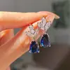 Aretes en vivo para mujer estilo ins amor plata de ley S925 circonita aretes de circonita de seis garras aretes brillantes