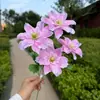 4 flores begônias artificiais para arranjos de chão de casamento, decoração de casa interna, arranjos florais, adereços de fotografia e decorações de casamento