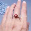 Anillo Ajustable de Cinabrio Natural con Tamaño Ajustable, con un Diseño de una Flor de Riqueza en Flor y una Bolsa de Bendición de Salud, Cobre Chapado en Plata 925, Nuevo Modelo