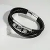 Pulsera de Cuero Multicapa Nueva Transfronteriza para Hombres, Pulsera Versátil de Hip-Hop para Mujeres, Accesorios de Moda de Lujo Ligero de Gama Alta