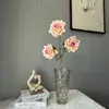 Manta Rosa Estampada com Flor Artificial Cappuccino Francês Luxo Acessível Flor de Mesa de Alto Padrão Decoração para Arranjo de Flores de Salão de Casamento