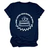 Beba Café Leia amazon Wish Site Independente Europeu e Americano Confortável e Versátil Camiseta Feminina de Gola Redonda e Manga Curta
