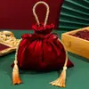 Bolsa de Doces para Casamento Cordão Bolso com Aba Calça Tecido de Seda Bolsa Bolsa de Mensageiro para Casamento Caixa de Doces para Casamento Caixa Vazia Embalagem Caixa de Presente Caixa de Doces