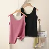 Colete Térmico Sem Marcas Feminino Forrado com Fleece Espesso Top com Alça Interna Base Outono e Inverno