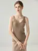 Súper Suave~Top Base de Punto de Cachemira para Mujer, Color Sólido, Cuello en V, Chaleco Camisola de Punto sin Mangas, Top Versátil Adelgazante