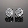 Brincos Circulares Full Diamond Estilo Francês com um Design Brilhante e Exquisito, Oferecendo um Toque Minimalista, Elegante e Sofisticado