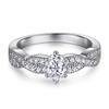 Tong Lin comercio exterior Europa y Estados Unidos anillo de cuerda trenzada totalmente pavimentado con microdiamantes anillo de plata 925 para mujer anillo de oro chapado en rodio venta al por mayor de fábrica