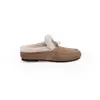 Zapatos mullidos de tacón oculto de 4 cm estilo mismo que Uva Mamá para mujer, otoño e invierno, hebilla de bloqueo cálida, con felpa, mocasines Birkenstock, pantuflas a medias