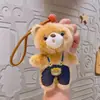 Chaveiro de Pelúcia de Urso Fofo e Adorável Pingente de Bolsa Desenho Animado Chaveiro Boneca Brinquedo