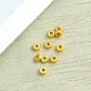 Contas Espaçadoras Rodas Sand Gold com Borda Arredondada Espaçadores Dourados de Liga de Zinco Fosco Joias Artesanais DIY