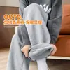 Calças de Pierna Larga Estreitas para Mulheres, Outono e Inverno Forradas com Lã 2025 Novas Casuais Retas Petite Divididas Calças de Moletom Joggers Banana