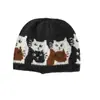 Gorro Tejido Jacquard de Gato Lindo Coreano para Mujer con Lana Otoño e Invierno Versátil Gorro de Lana Elástico que Muestra la Cara Pequeño Gorro para el Frío