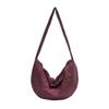 2025 Nueva Moda Bolso Bandolera Simple Estilo Relajado Color Sólido Versátil Bolso de Hombro para Clase Viajes Desplazamiento Bolso Bandolera