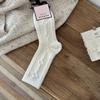 Calcetines de Lana Estilo Francés con Conejo Floral Songmu, Calientes y Engrosados, Suaves y Esponjosos Tipo Slouch para Mujer, Versátiles Calcetines de Media Pantorrilla Estilo Coreano Ins