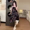 Camisón de tirantes de verano para mujer, lindo y holgado, adecuado para mujeres embarazadas, se puede usar como ropa exterior, hecho de tela fina de seda helada, perfecto para el verano